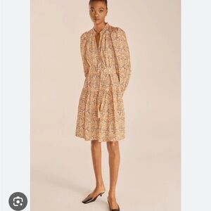 Rebecca Taylor Speckled Fleur Puff Sleeve Dress -size 8